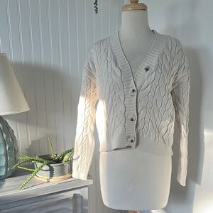 Cyrus Cable Knit Cardigan - Cream